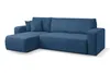 A blue sectional sofa with a chaise lounge is shown against a white background. Produktbild-Vorschau