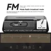 A close-up view of a portable Bluetooth speaker, highlighting its ports and FM radio display. Produktbild-Vorschau