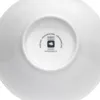 The underside of a white ceramic plate with branding and product information printed in the center. Produktbild-Vorschau