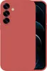 A red smartphone case is shown from the back, with the camera lenses visible on the top left. The phone screen is partially visible on the right. Produktbild-Vorschau