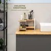 eluno Gewürzeckregal, Kücheneckregal, aus Bambus und weißem Produktbild-Vorschau 4