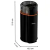 A product shot of a coffee grinder with dimensions indicated. Náhled obrázku produktu