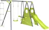 Portique de jeu métal avec toboggan "Dany"- 5 agrès - Vert Voir les images du produit 1
