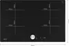 A top-down view of a black induction hob with measurement lines and dimensions indicated. Anteprima dell’immagine prodotto