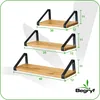 Półki ścienne loft 3 szt wiszące dąb czarny metal do salonu Podgląd zdjęcia produktu 3