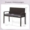 COSTWAY Polyrattan Gartenbank mit Sitzkissen, Balkontank Produktbild-Vorschau 3