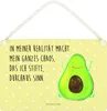 Mr. & Mrs. Panda Holzschild Avocado Glücklich DIN A4 - Gelb Produktbild-Vorschau 1