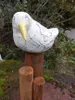 Freche Möwe auf Poller Statue maritime Deko Holz Handarbeit Produktbild-Vorschau 2