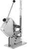 A stainless steel manual sausage clipper machine on a white background. Náhled obrázku produktu
