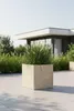VIVANNO Pflanzkübel Fiberglas BLOCK Würfel, Streifenbeige Produktbild-Vorschau 2