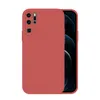 A red phone case is shown on a white background, with a portion of a smartphone visible inside the case. Produktbild-Vorschau