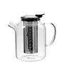 A clear studio shot of a glass teapot with a stainless steel infuser and lid. Podgląd zdjęcia produktu