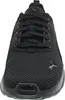A close-up, front-facing view of a black Puma running shoe. Produktbild-Vorschau