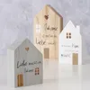 Dekoaufsteller Mein Haus grau weiß natur Holz 3 tlg. Produktbild-Vorschau 2