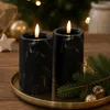 2er LED Kerze Stumpenkerze Marmor Optik flackern Ø7x12,5cm Batterie Anteprima dell’immagine prodotto