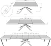 Diagrams showing the dimensions of an extendable dining table in its various configurations. Anteprima dell’immagine prodotto