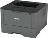 A gray Brother laser printer is shown from a three-quarter front angle against a white background. Produktbild-Vorschau