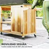 Grilovací vozík - Servírovací vozík - 4 kolečka - Police - Náhled obrázku produktu 6