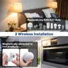 A collage of images showing a bedside lamp, different types of light bulbs, and a kitchen appliance with a magnetic light attached. Produktbild-Vorschau