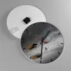 Wanduhr - Rund - Glasuhr - Hütte Nebel Sumpf - 40x40cm - Produktbild-Vorschau 2