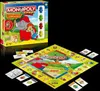 A Monopoly Junior board game box and board are displayed on a black background. Produktbild-Vorschau