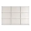 A three-dimensional representation of a white padded wall panel, composed of nine square sections arranged in a 3x3 grid. Anteprima dell’immagine prodotto