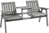 Aga Panchina da giardino con tavolino 152x70x83 cm Grigio Anteprima dell’immagine prodotto 1