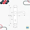 A technical drawing of a door handle with dimensions indicated. Podgląd zdjęcia produktu