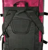 Close-up of the back of a pink and black backpack. Produktbild-Vorschau