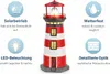 CEPEWA - LED Solar Leuchtturm Leuchtfeuer Turm 38cm Höhe Produktbild-Vorschau 2