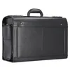 A black leather pilot case is shown against a white background. Produktbild-Vorschau