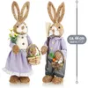 COM-FOUR® 2x XL Stroh Osterhase handgemacht - 44 cm Produktbild-Vorschau 6
