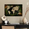 MuchoWow® Poster Weltkarte - Pflanzen - Blätter 90x60 cm - Produktbild-Vorschau 3