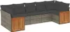 vidaXL 7-tlg. Garten-Sofagarnitur mit Kissen Grau Poly Produktbild-Vorschau 1