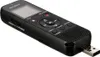 A black Sony digital voice recorder with a USB connector extended. Náhľad obrázku produktu