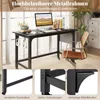 Stůl COSTWAY na kolečkách, počítačový stůl 120x60x75 cm, Náhled obrázku produktu 8