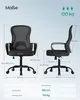 Diagrams showing the dimensions and weight capacity of an office chair. Produktbild-Vorschau