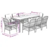9-tlg. Garten-Essgruppe mit Kissen Schwarz Poly Rattan Produktbild-Vorschau 7