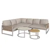 A sectional outdoor sofa set with two coffee tables, presented on a white background. Produktbild-Vorschau