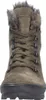 A close-up, front-facing view of a green hiking boot with faux fur trim. Produktbild-Vorschau