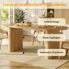 Flieks Ausziehbarer Esstisch 120-160cm, ovaler Holztisch Produktbild-Vorschau 8