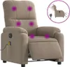 vidaXL Massagesessel Elektrisch Taupe Mikrofasergewebe Produktbild-Vorschau 1