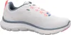 A side view of a white Skechers Flex Appeal 5.0 sneaker with pink and blue accents. Podgląd zdjęcia produktu