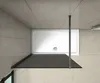 A top-down view of a shower enclosure with a white shower tray and a dark glass panel. Produktbild-Vorschau