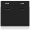 Schubunterschrank Schwarz 80x46x81,5 cm Spanplatte Produktbild-Vorschau 5