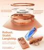 An exploded view of a phone case with a ring stand, showing its components and features, followed by lifestyle shots of the case on a phone. Anteprima dell’immagine prodotto