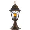 A single outdoor lamp with a black and gold finish and textured glass panels. Náhled obrázku produktu