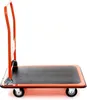 A side view of an orange and black platform trolley on a white background. Náhled obrázku produktu