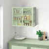 70cm Wandschrank Glas Doppeltür Modern Grün Geflochten Produktbild-Vorschau 16