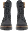 A pair of black lace-up boots with brown fur trim. Anteprima dell’immagine prodotto